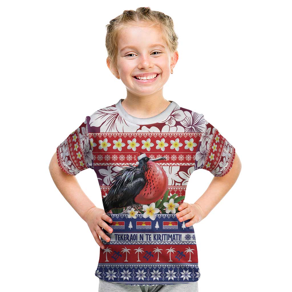 Kiribati Christmas Kid T Shirt Frigatebird Santa Tekeraoi n te Kiritimati LT14 Red - Polynesian Pride
