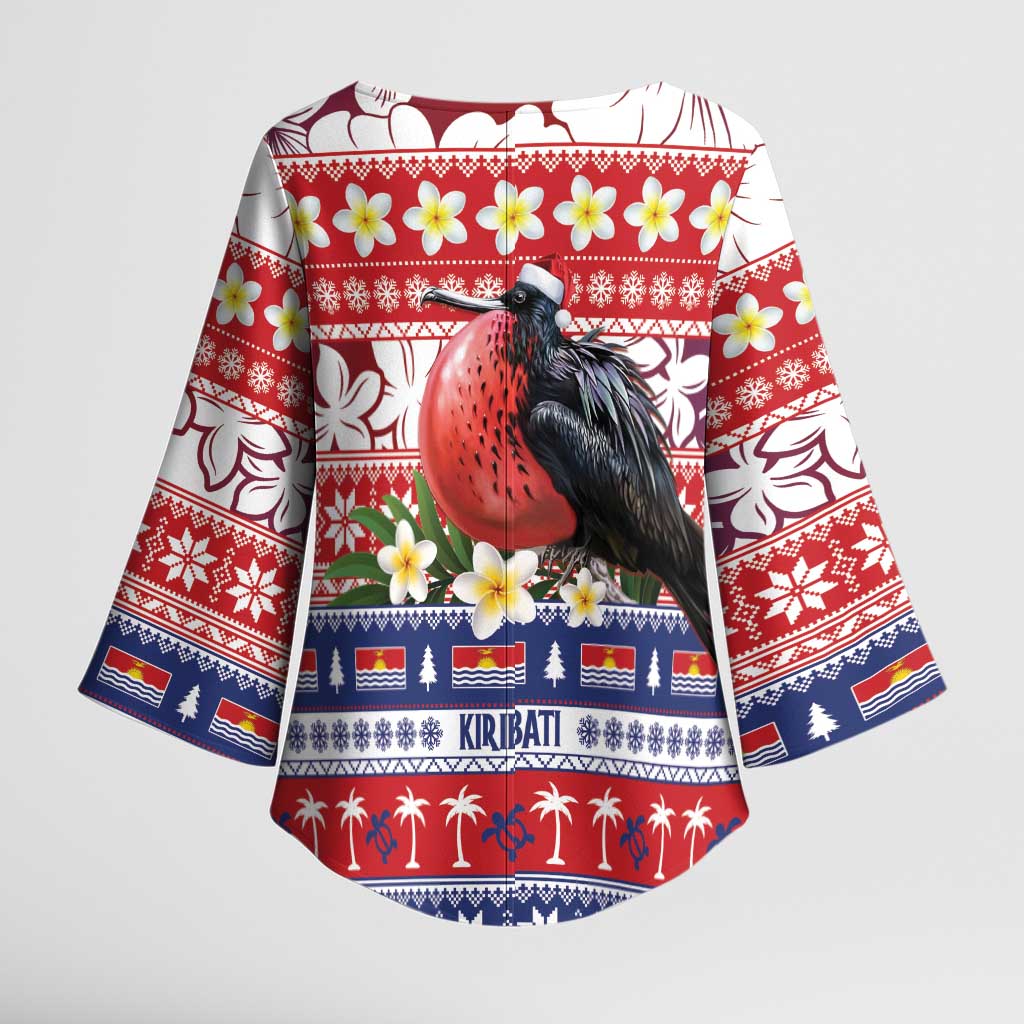 Kiribati Christmas Kimono Sleeve Blouse Frigatebird Santa Tekeraoi n te Kiritimati LT14 - Polynesian Pride