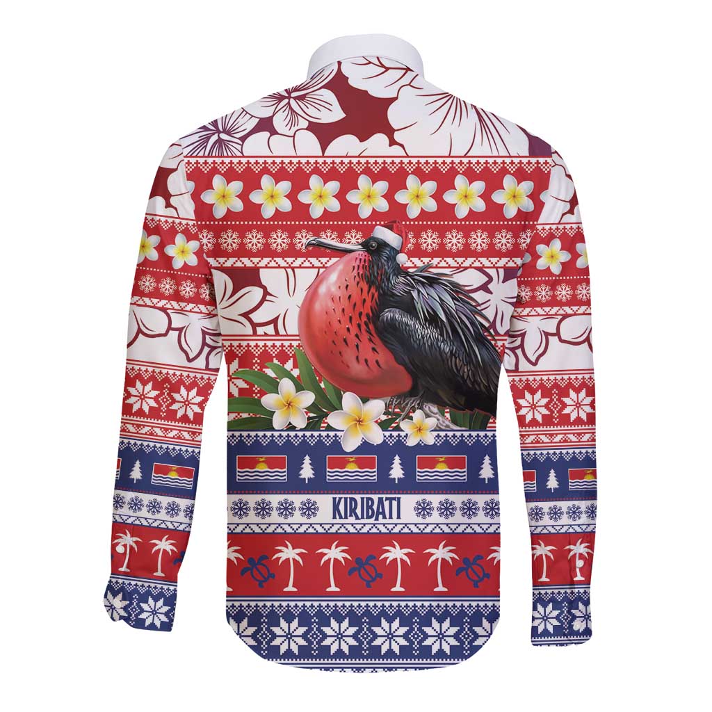 Kiribati Christmas Long Sleeve Button Shirt Frigatebird Santa Tekeraoi n te Kiritimati LT14 - Polynesian Pride