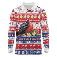 Kiribati Christmas Long Sleeve Polo Shirt Frigatebird Santa Tekeraoi n te Kiritimati LT14 Red - Polynesian Pride