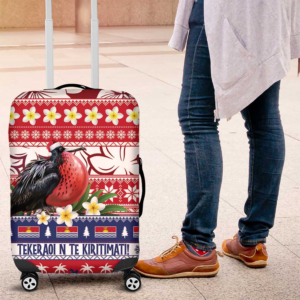 Kiribati Christmas Luggage Cover Frigatebird Santa Tekeraoi n te Kiritimati LT14 Red - Polynesian Pride