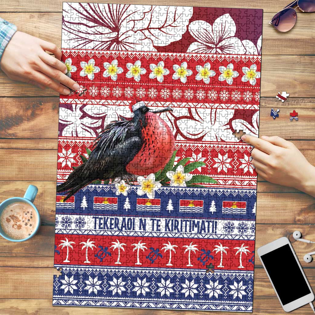 Kiribati Christmas Puzzle Frigatebird Santa Tekeraoi n te Kiritimati LT14 Red - Polynesian Pride