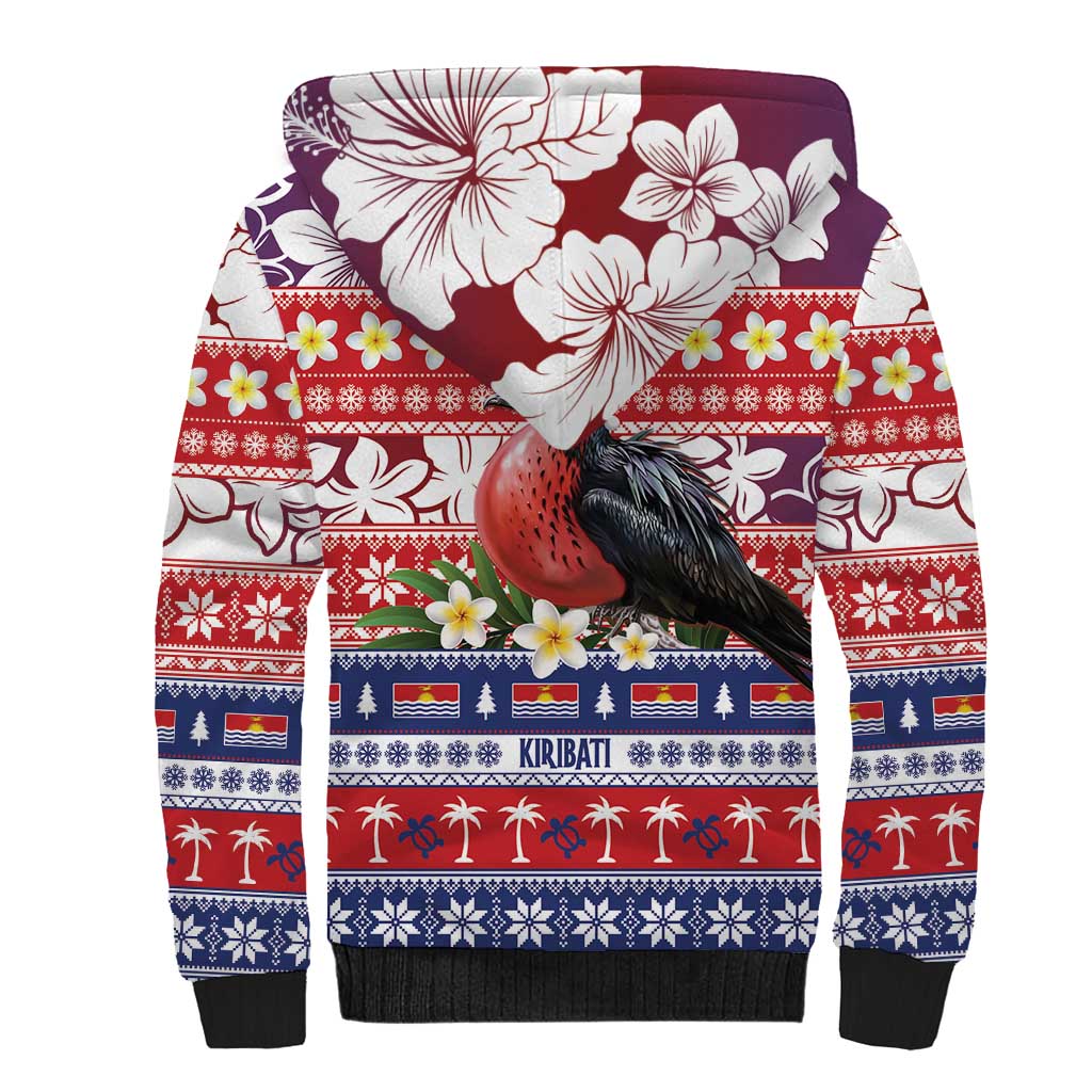 Kiribati Christmas Sherpa Hoodie Frigatebird Santa Tekeraoi n te Kiritimati LT14 - Polynesian Pride