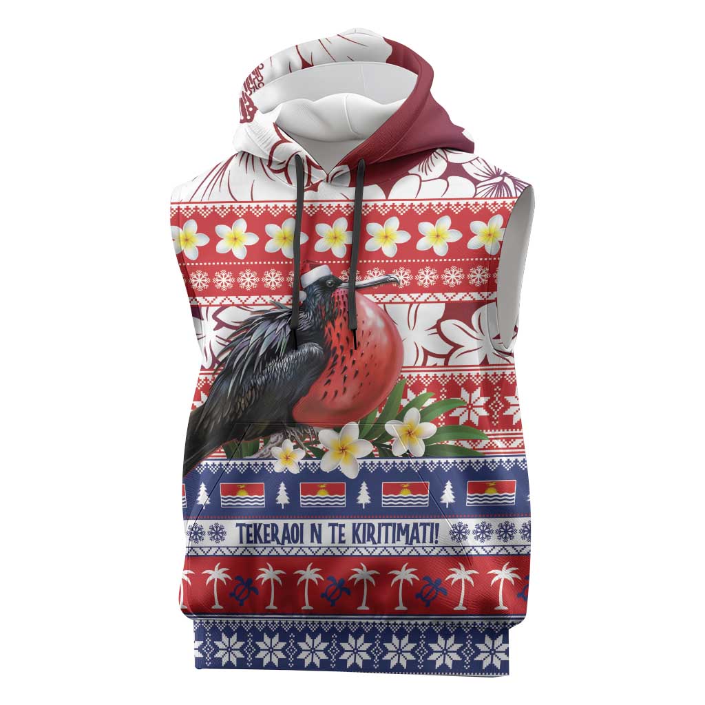 Kiribati Christmas Sleeveless Hoodie Frigatebird Santa Tekeraoi n te Kiritimati - Polynesian Pride
