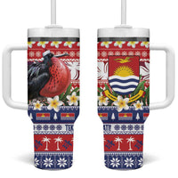 Kiribati Christmas Tumbler With Handle Frigatebird Santa Tekeraoi n te Kiritimati LT14 One Size: 40 oz Red - Polynesian Pride