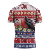 Kiribati Christmas Zipper Polo Shirt Frigatebird Santa Tekeraoi n te Kiritimati LT14 - Polynesian Pride