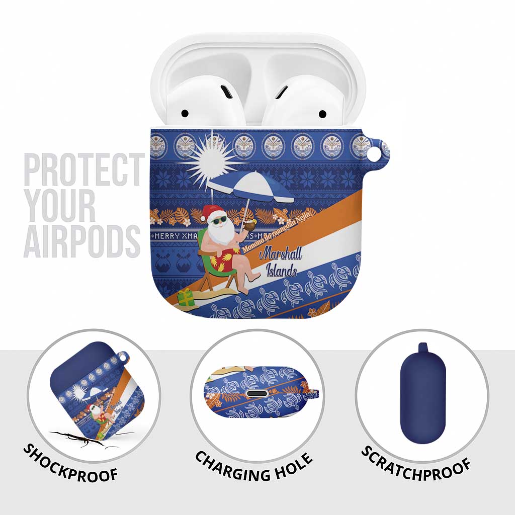 Marshall Islands Christmas AirPods Case Beachy Santa Monono ilo raaneoan Nejin - Polynesian Pride