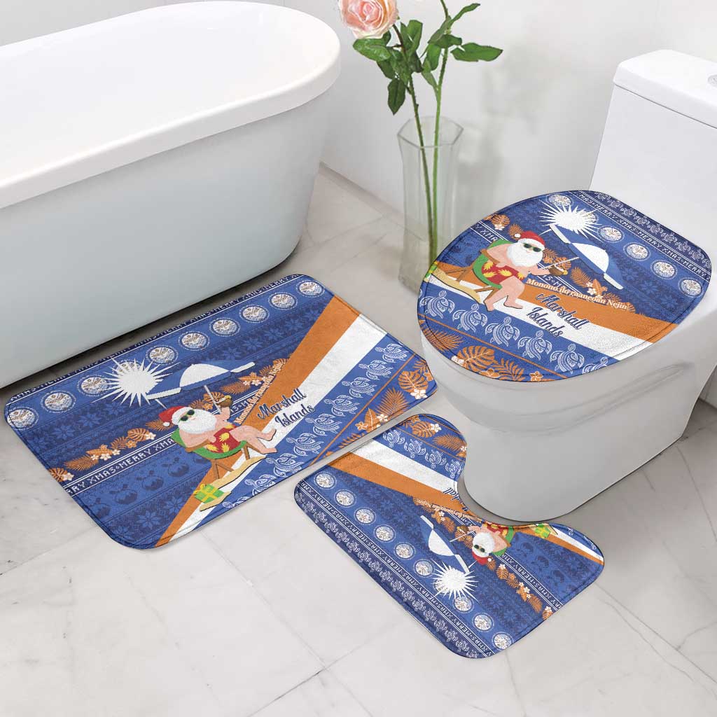 Marshall Islands Christmas Bathroom Set Beachy Santa Monono ilo raaneoan Nejin - Polynesian Pride