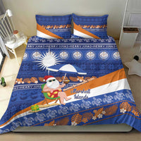 Marshall Islands Christmas Bedding Set Beachy Santa Monono ilo raaneoan Nejin - Polynesian Pride