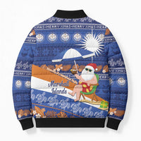 Marshall Islands Christmas Bomber Puffer Jacket Beachy Santa Monono ilo raaneoan Nejin LT14 - Polynesian Pride