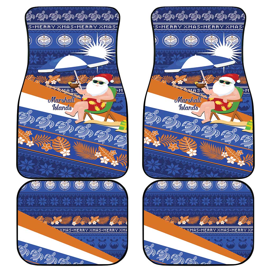 Marshall Islands Christmas Car Mats Beachy Santa Monono ilo raaneoan Nejin - Polynesian Pride