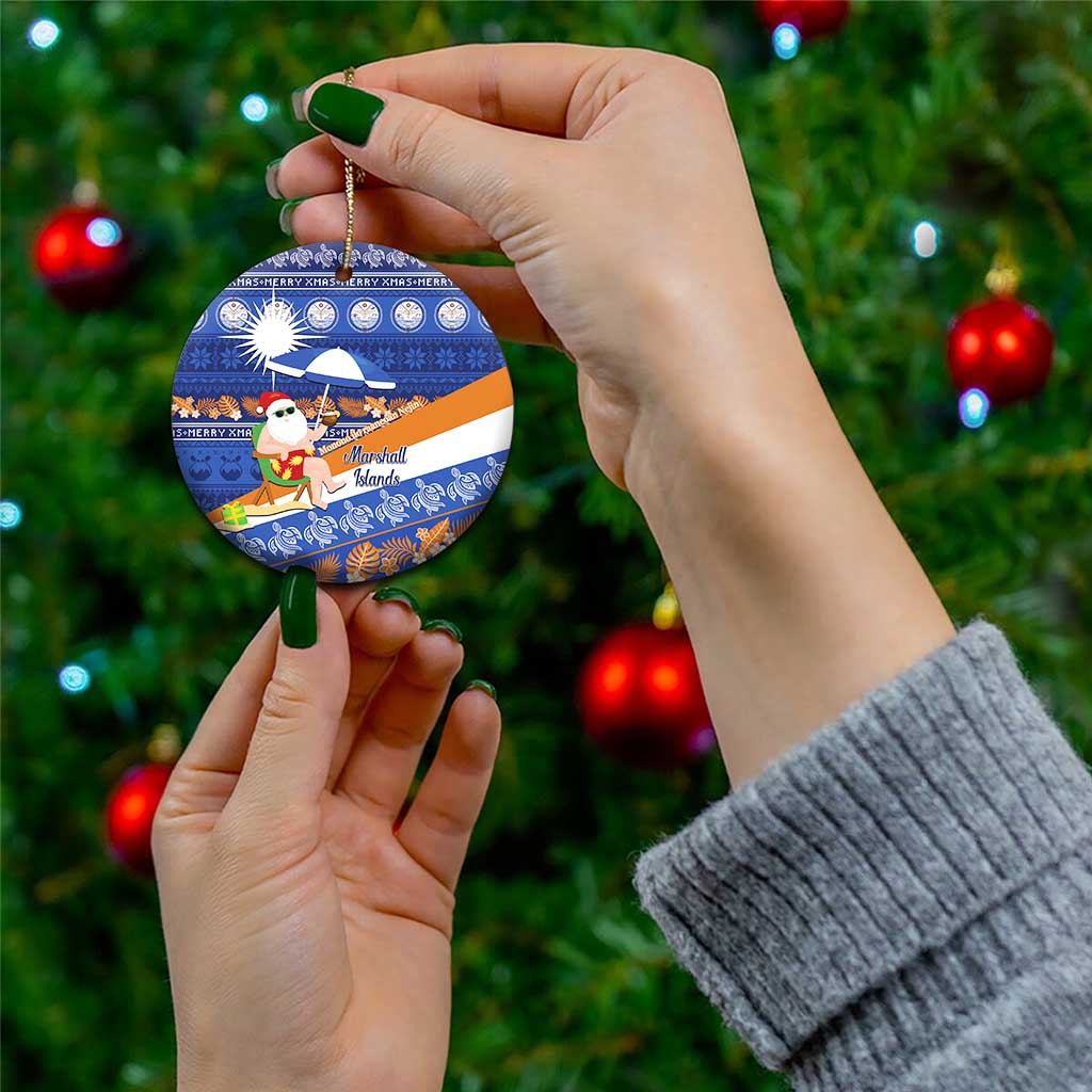Marshall Islands Christmas Ceramic Ornament Beachy Santa Monono ilo raaneoan Nejin LT14 - Polynesian Pride