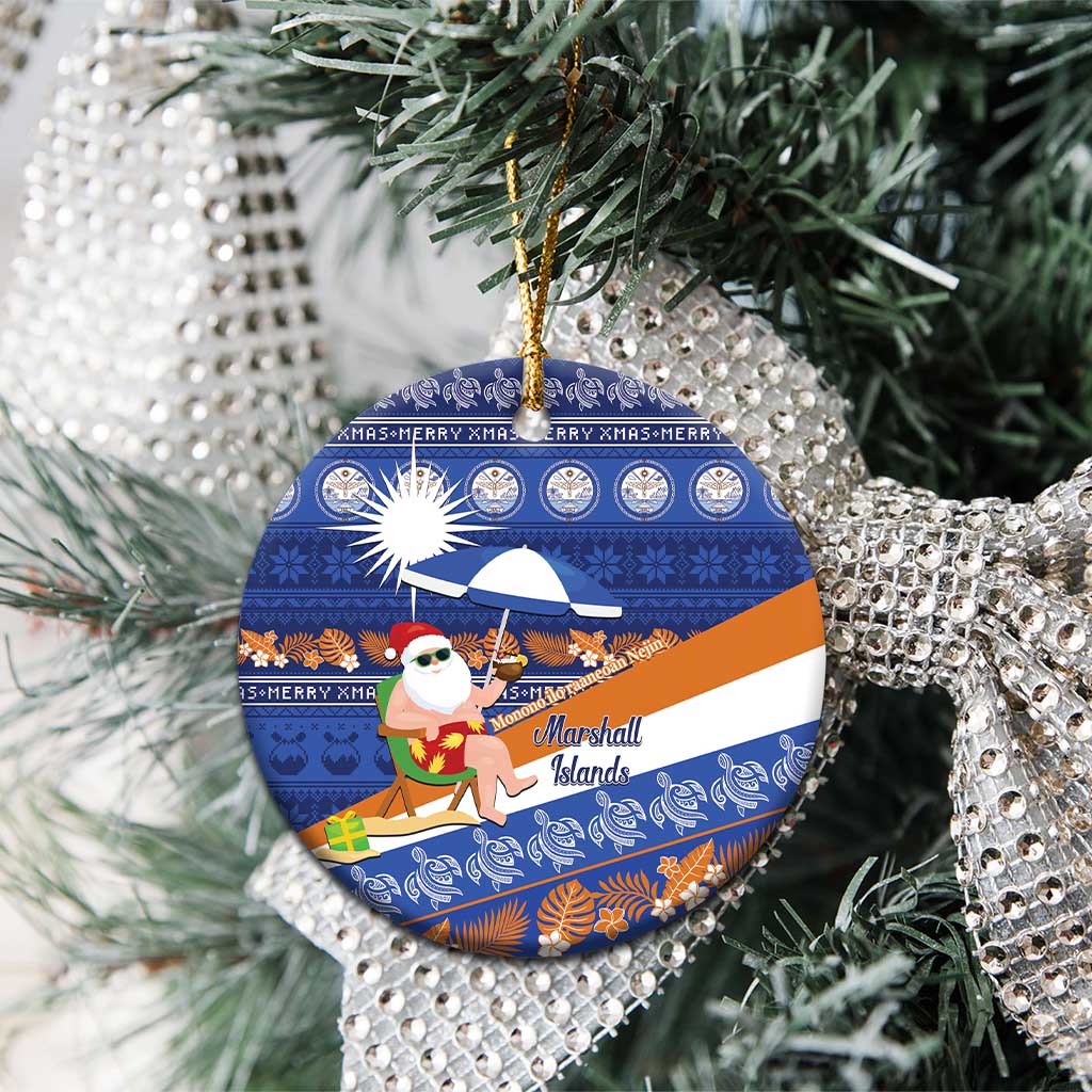 Marshall Islands Christmas Ceramic Ornament Beachy Santa Monono ilo raaneoan Nejin LT14 - Polynesian Pride