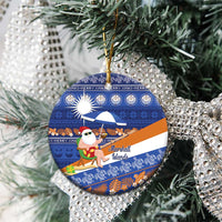 Marshall Islands Christmas Ceramic Ornament Beachy Santa Monono ilo raaneoan Nejin LT14 - Polynesian Pride