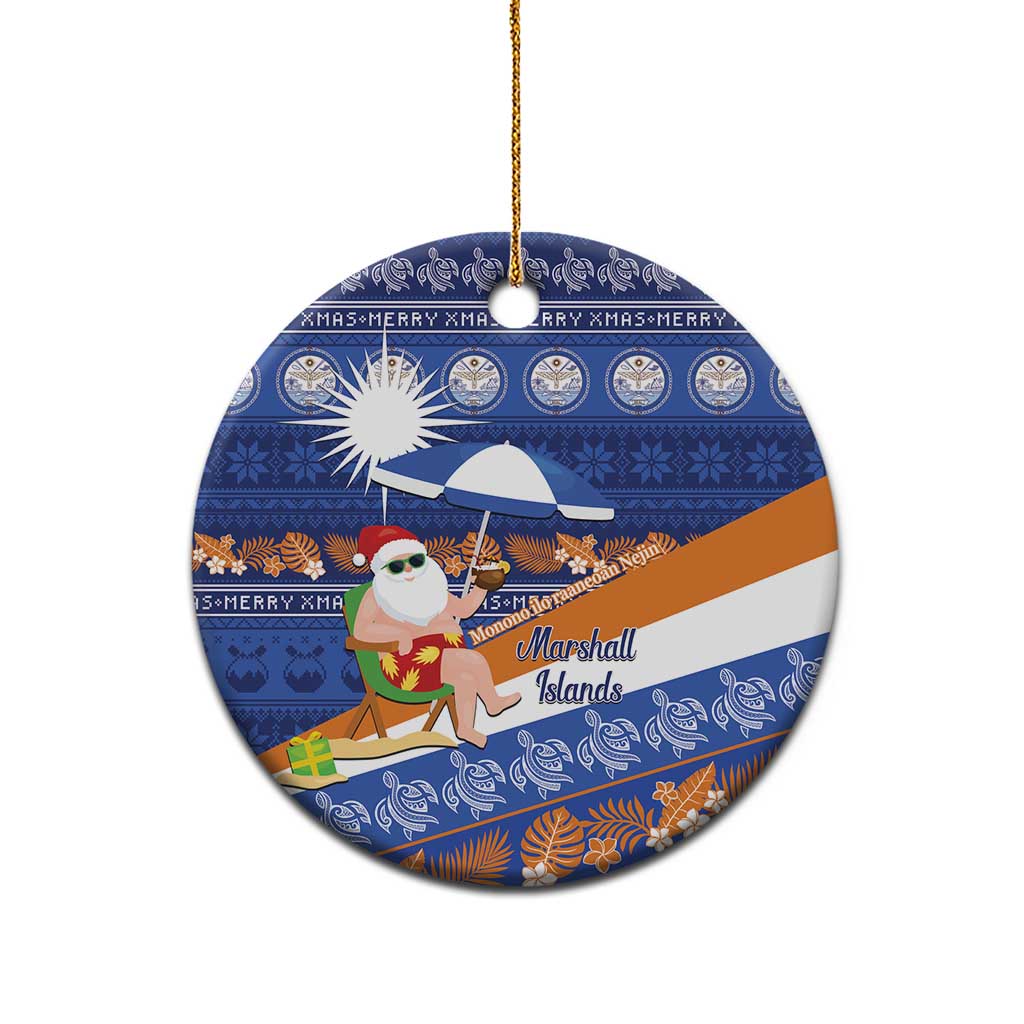 Marshall Islands Christmas Ceramic Ornament Beachy Santa Monono ilo raaneoan Nejin LT14 - Polynesian Pride