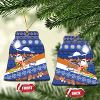 Marshall Islands Christmas Ceramic Ornament Beachy Santa Monono ilo raaneoan Nejin LT14 Bell Flake Blue - Polynesian Pride