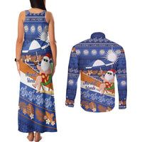Marshall Islands Christmas Couples Matching Tank Maxi Dress and Long Sleeve Button Shirt Beachy Santa Monono ilo raaneoan Nejin LT14 - Polynesian Pride