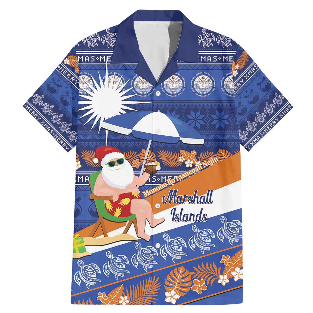 Marshall Islands Christmas Family Matching Mermaid Dress and Hawaiian Shirt Beachy Santa Monono ilo raaneoan Nejin - Polynesian Pride