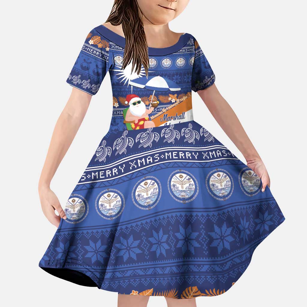 Marshall Islands Christmas Family Matching Puletasi and Hawaiian Shirt Beachy Santa Monono ilo raaneoan Nejin - Polynesian Pride