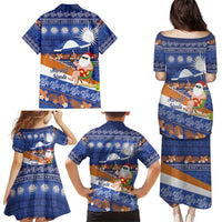 Marshall Islands Christmas Family Matching Puletasi and Hawaiian Shirt Beachy Santa Monono ilo raaneoan Nejin - Polynesian Pride
