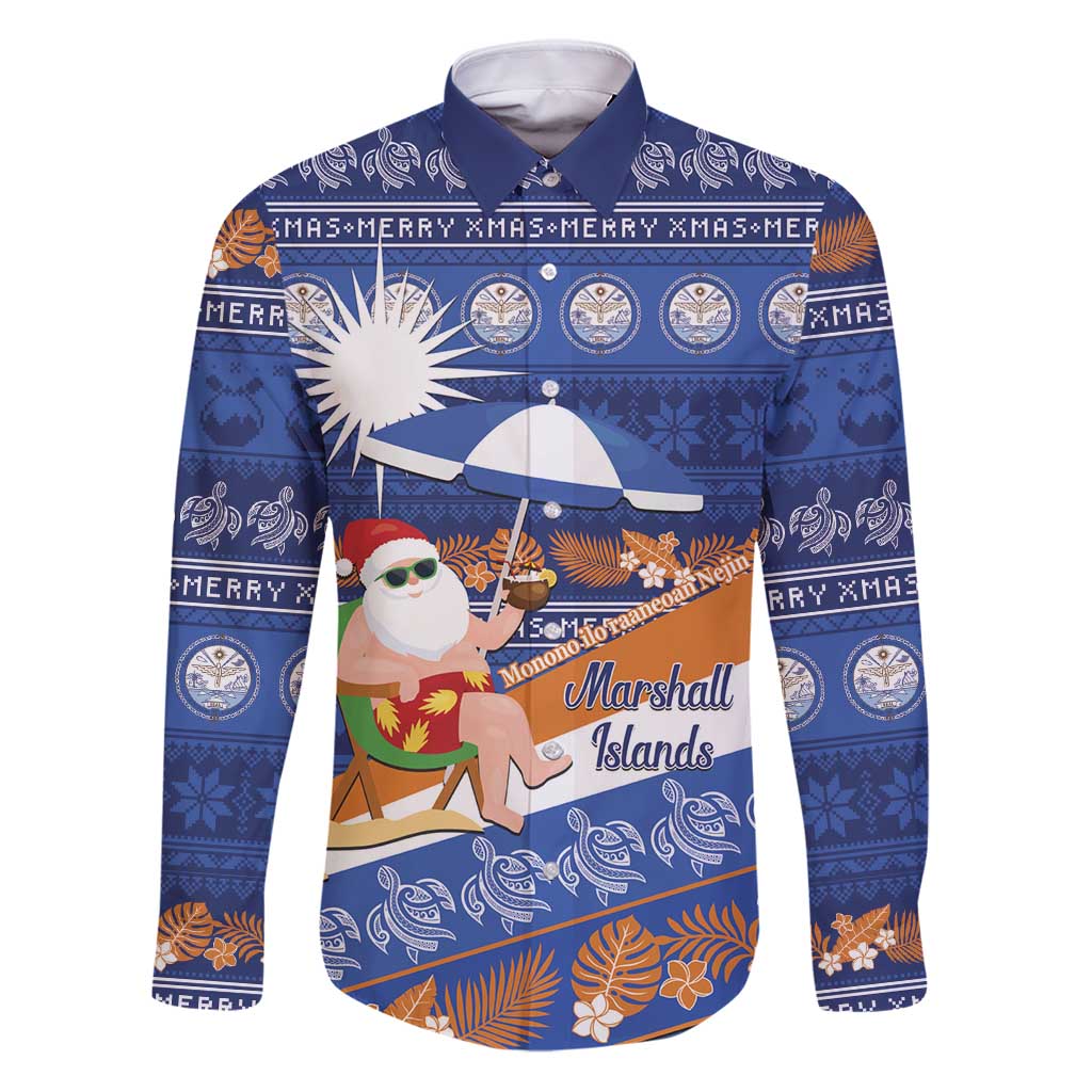 Marshall Islands Christmas Family Matching Puletasi and Hawaiian Shirt Beachy Santa Monono ilo raaneoan Nejin - Polynesian Pride