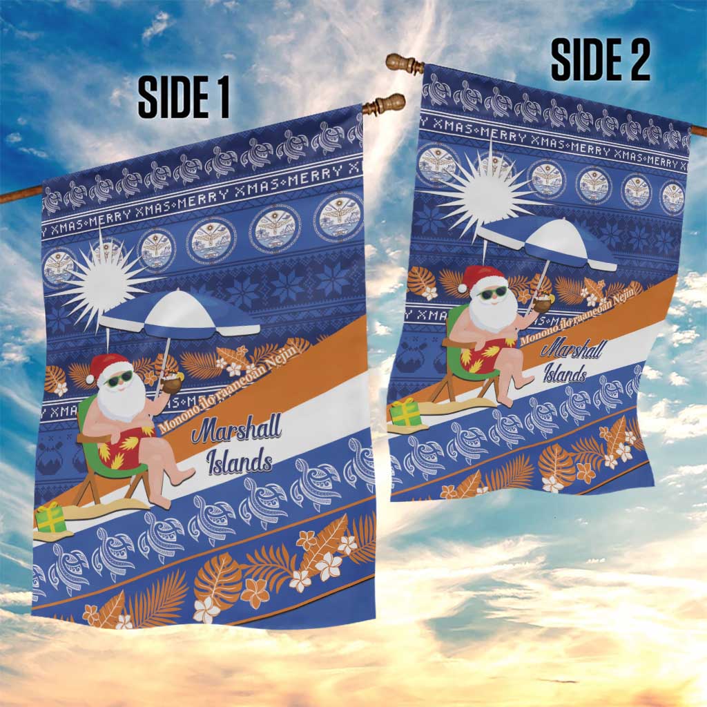Marshall Islands Christmas Garden Flag Beachy Santa Monono ilo raaneoan Nejin - Polynesian Pride
