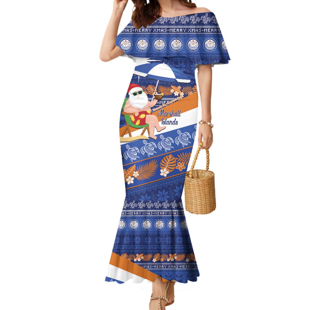 Marshall Islands Christmas Mermaid Dress Beachy Santa Monono ilo raaneoan Nejin - Polynesian Pride
