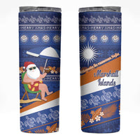 Marshall Islands Christmas Skinny Tumbler Beachy Santa Monono ilo raaneoan Nejin - Polynesian Pride