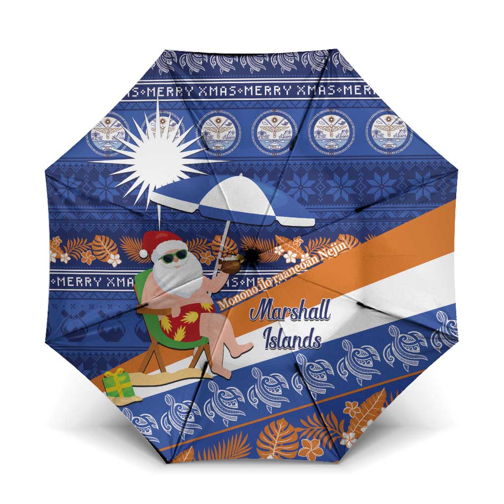 Marshall Islands Christmas Umbrella Beachy Santa Monono ilo raaneoan Nejin - Polynesian Pride