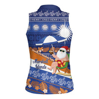 Marshall Islands Christmas Women Sleeveless Polo Shirt Beachy Santa Monono ilo raaneoan Nejin LT14 - Polynesian Pride