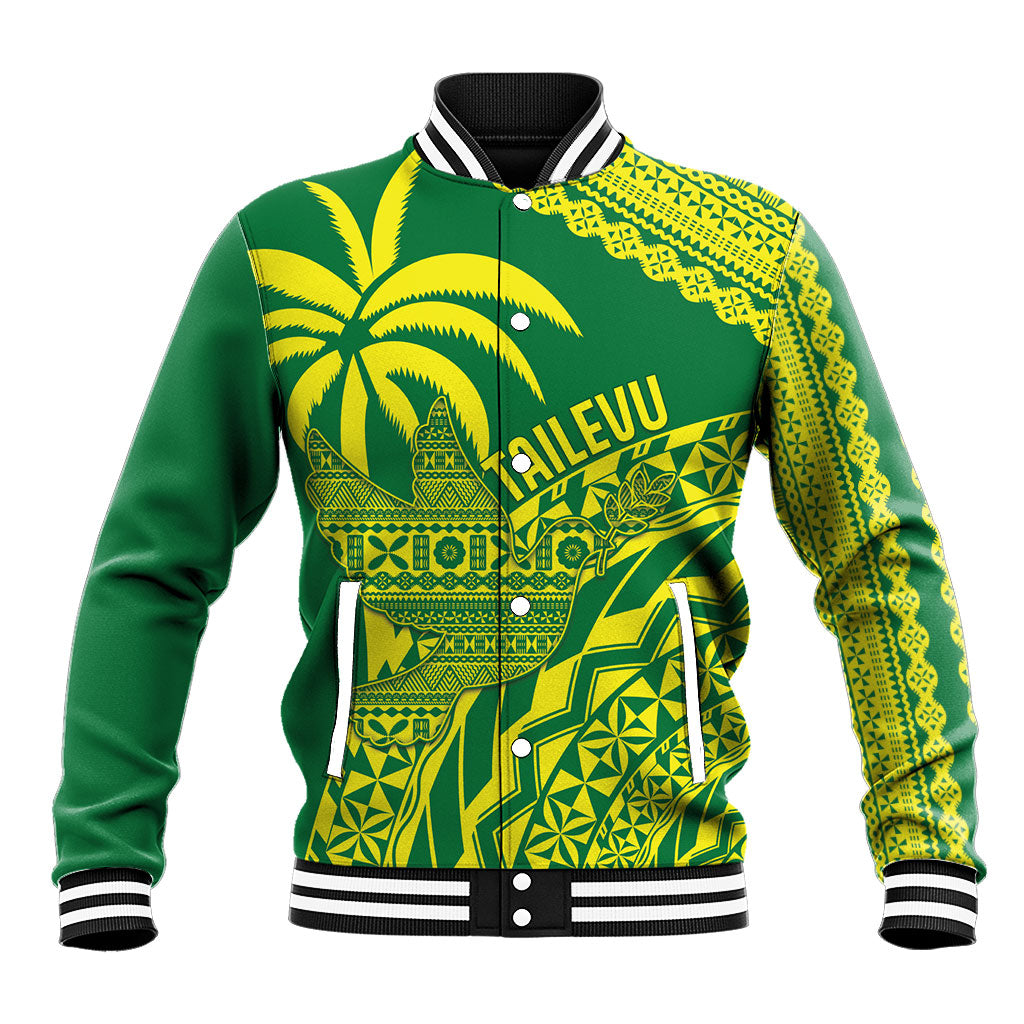 Tailevu Fiji 2026 Rugby Custom Baseball Jacket Dove Nation Fijian Tapa Pattern