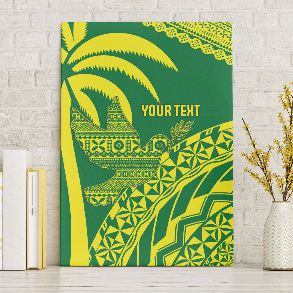 Tailevu Fiji 2026 Rugby Custom Canvas Wall Art Dove Nation Fijian Tapa Pattern