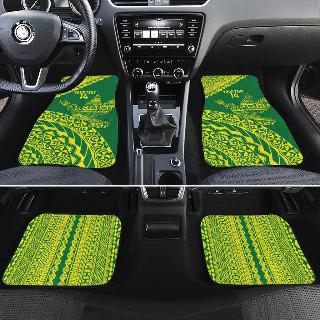 Tailevu Fiji 2026 Rugby Custom Car Mats Dove Nation Fijian Tapa Pattern