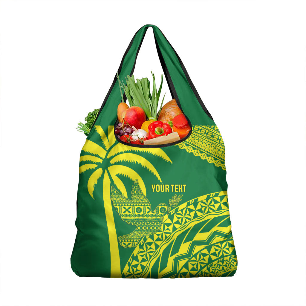 Tailevu Fiji 2026 Rugby Custom Grocery Bag Dove Nation Fijian Tapa Pattern