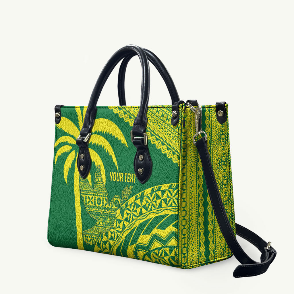 Tailevu Fiji 2026 Rugby Custom Leather Bag Dove Nation Fijian Tapa Pattern