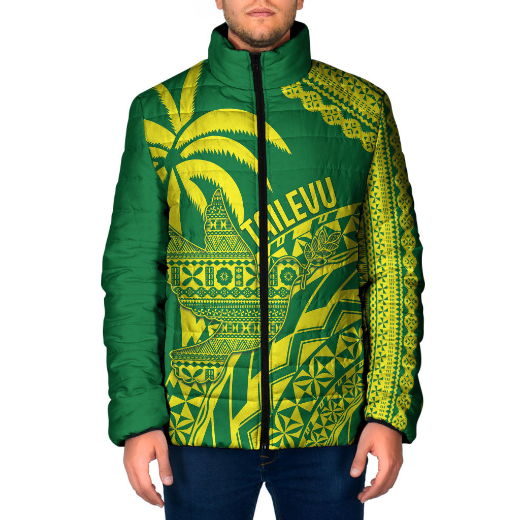 Tailevu Fiji 2026 Rugby Custom Padded Jacket Dove Nation Fijian Tapa Pattern