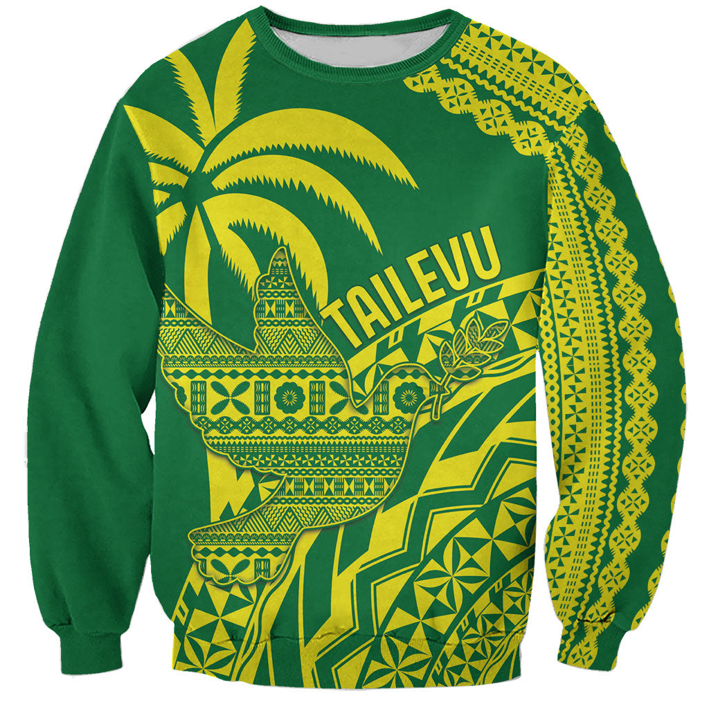 Tailevu Fiji 2026 Rugby Custom Sweatshirt Dove Nation Fijian Tapa Pattern
