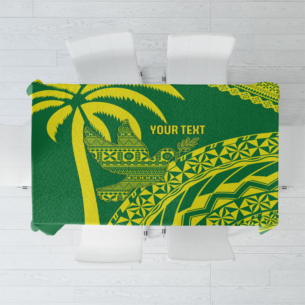 Tailevu Fiji 2026 Rugby Custom Tablecloth Dove Nation Fijian Tapa Pattern