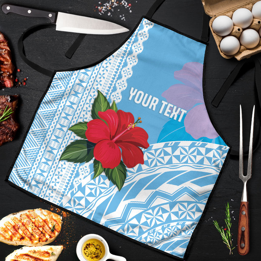 Suva Fiji 2026 Rugby Custom Apron Hibiscus Fijian Tapa Pattern LT14 Blue - Polynesian Pride
