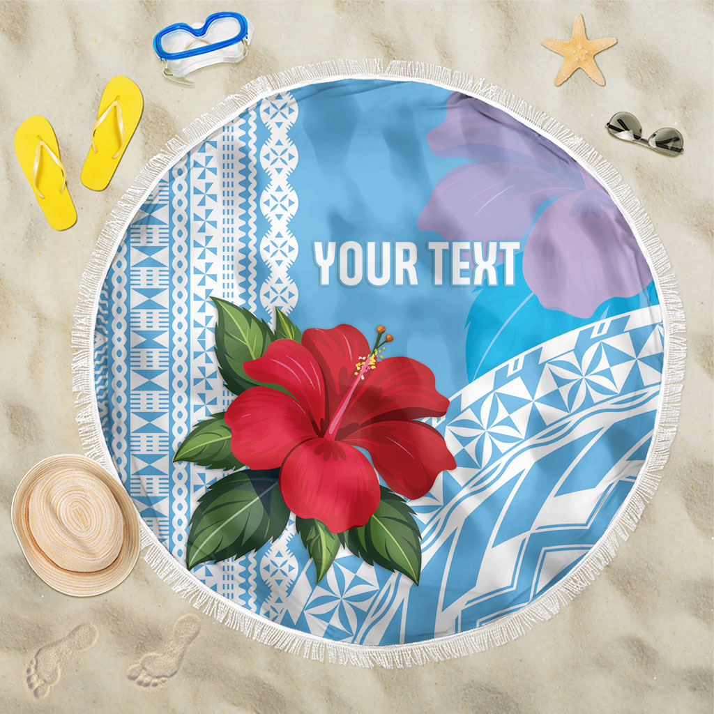 Suva Fiji 2026 Rugby Custom Beach Blanket Hibiscus Fijian Tapa Pattern