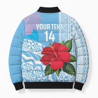 Suva Fiji 2026 Rugby Custom Bomber Puffer Jacket Hibiscus Fijian Tapa Pattern LT14 - Polynesian Pride