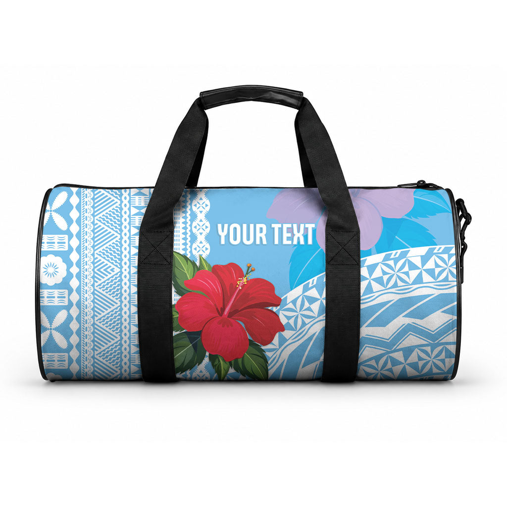 Suva Fiji 2026 Rugby Custom Duffle Bag Hibiscus Fijian Tapa Pattern