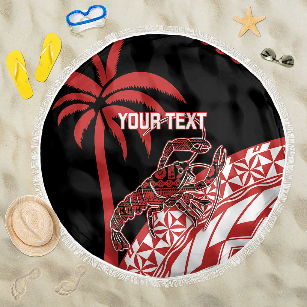 Rewa Fiji 2026 Rugby Custom Beach Blanket Ura Prawn Fijian Tapa Pattern