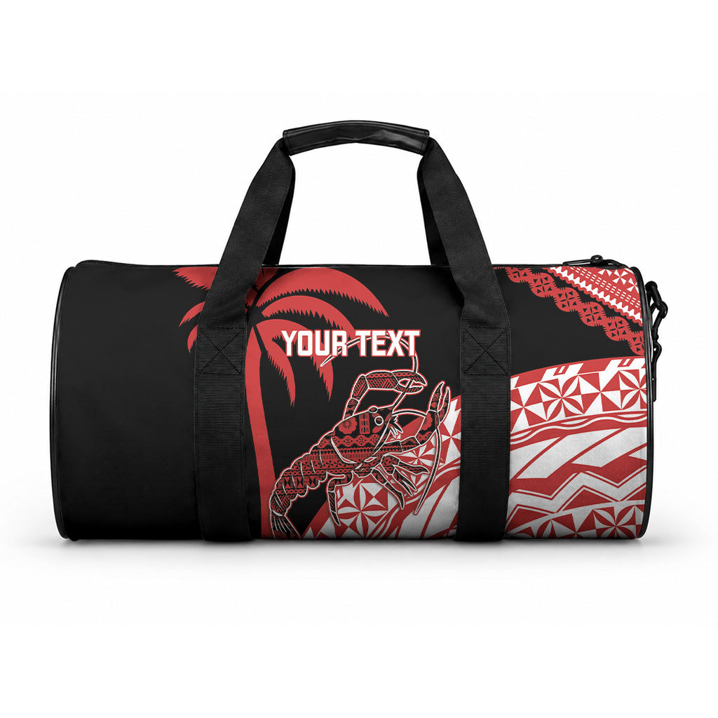 Rewa Fiji 2026 Rugby Custom Duffle Bag Ura Prawn Fijian Tapa Pattern