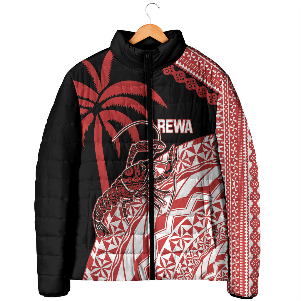 Rewa Fiji 2026 Rugby Custom Padded Jacket Ura Prawn Fijian Tapa Pattern