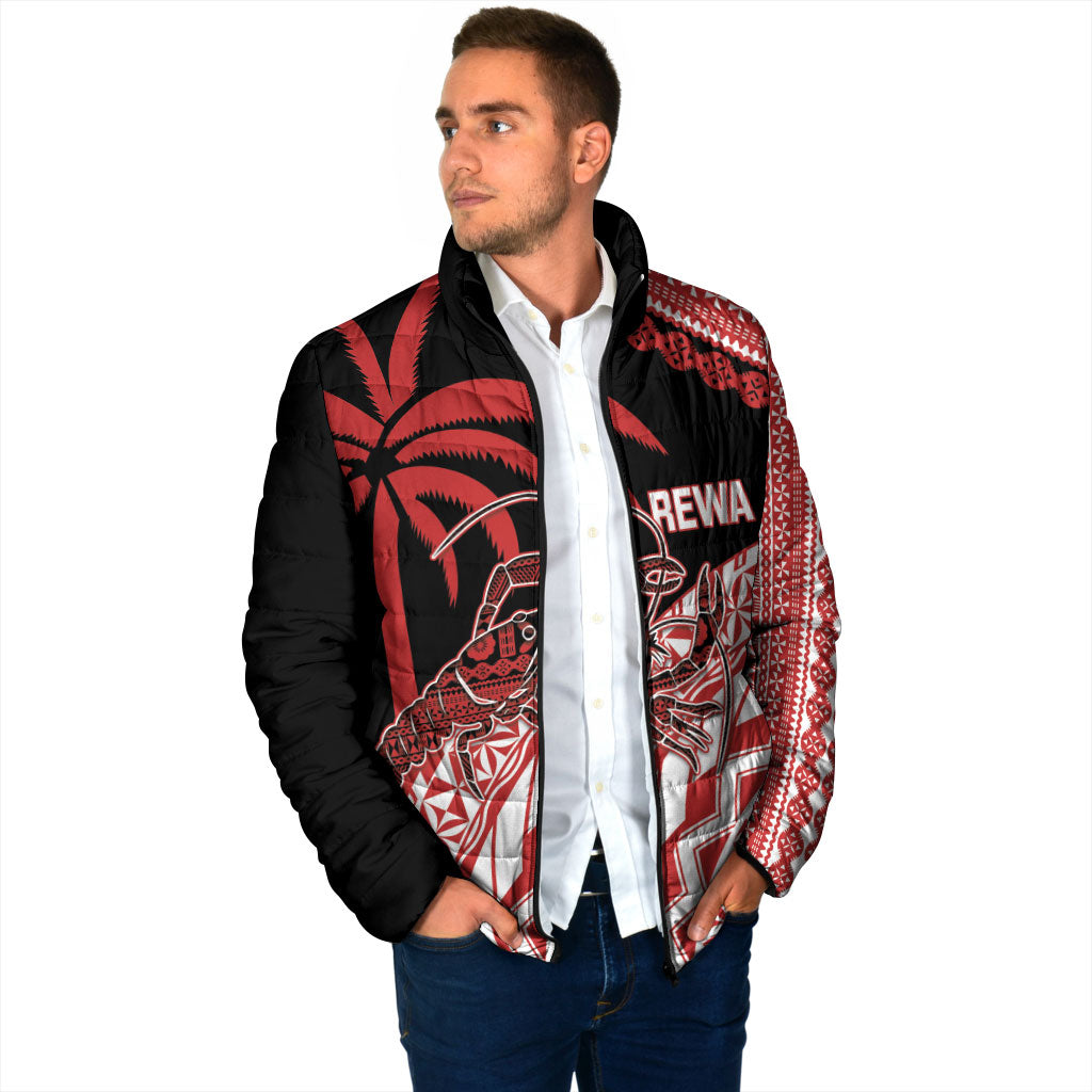 Rewa Fiji 2026 Rugby Custom Padded Jacket Ura Prawn Fijian Tapa Pattern