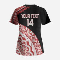 Rewa Fiji 2026 Rugby Custom Scrub Top Ura Prawn Fijian Tapa Pattern