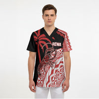 Rewa Fiji 2026 Rugby Custom Scrub Top Ura Prawn Fijian Tapa Pattern