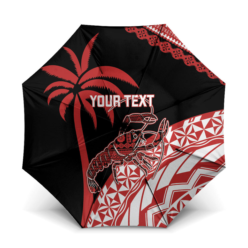 Rewa Fiji 2026 Rugby Custom Umbrella Ura Prawn Fijian Tapa Pattern