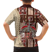 Samoa Tapau Family Matching Off Shoulder Short Dress and Hawaiian Shirt Samoan Siapo Pattern LT14 - Polynesian Pride
